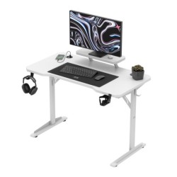 Leader 5.1 White 115 cm computer desk with shelf