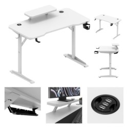 Biurko komputerowe z półką Leader 5.1 White 115 cm