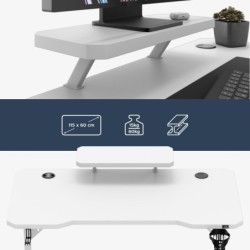 Leader 5.1 White 115 cm computer desk with shelf