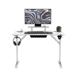 Leader 5.1 White 115 cm computer desk with shelf