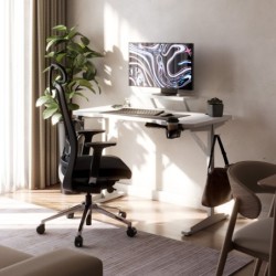 Leader 5.1 White 115 cm computer desk with shelf