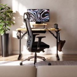 Leader 5.1 Oak 115 cm computer desk with shelf