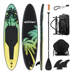 Deska SUP do pływania Athler Miami 70 Yellow pompowana z siedziskiem i wiosłem