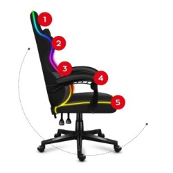 Fotel Gamingowy HUZARO FORCE 4.4 RGB Black Mesh