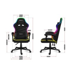 Fotel Gamingowy HUZARO FORCE 4.4 RGB Black Mesh