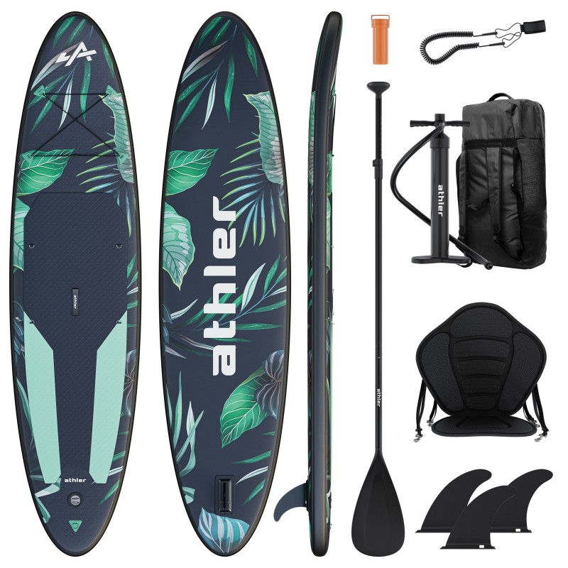 Deska SUP do pływania Athler Miami 70 Green pompowana z siedziskiem i wiosłem Deska SUP do pływania Athler Miami 70 Green pompowana z siedziskiem i wiosłem