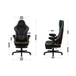 Fotel obrotowy Force 4.6 RGB Black Mesh