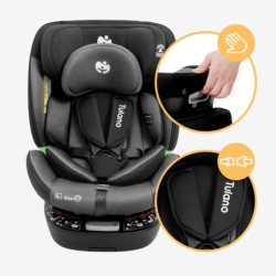 Swivel car seat Tulano Loom 35 Black Grey