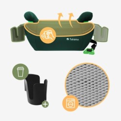 Fotelik samochodowy podstawka Tulano Cabby 25 Green 125-150cm I-Size