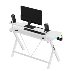 Gaming desk Hero 1.9 RGB White 120 cm