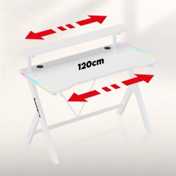 Gaming desk Hero 1.9 RGB White 120 cm