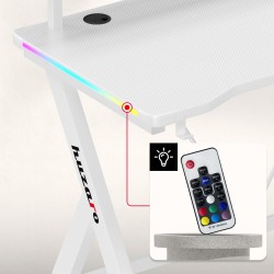 Gaming desk Hero 1.9 RGB White 120 cm