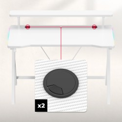 Hero 1.9 RGB White 120 cm gaming desk