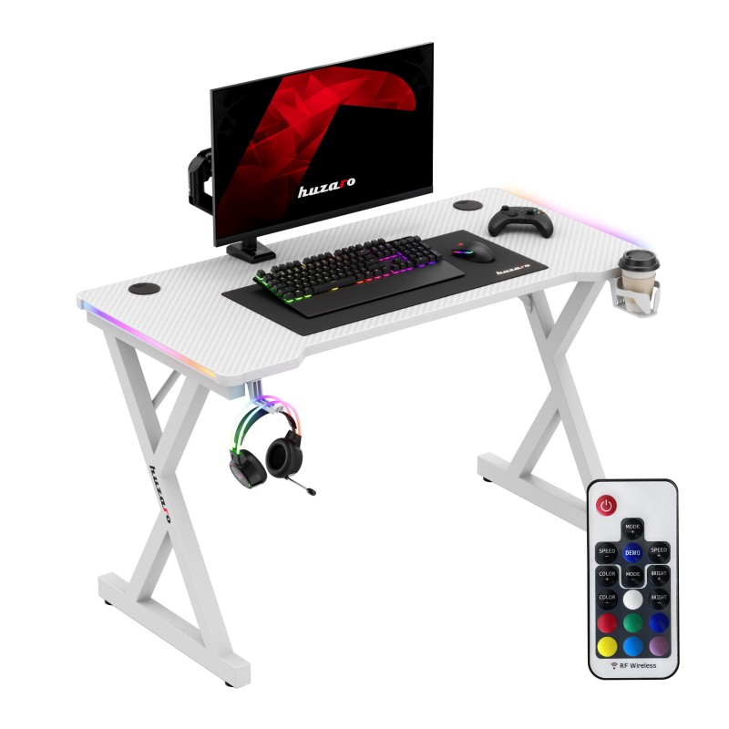 Gaming desk Hero 2.3 RGB White 120 cm