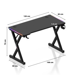 Gaming desk Hero 2.3 RGB 120 cm