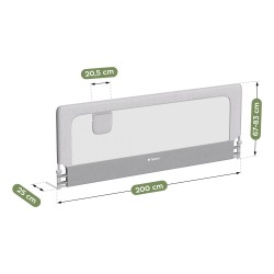 Barierka ochronna do łóżka Cover 30 White-Grey 200 cm