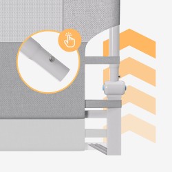 Bed guard rail Cover 30 White-Grey 200 cm