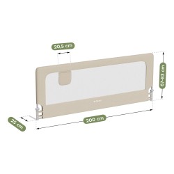 Bed guard rail Cover 30 Beige 200 cm