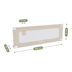 Protective bed rail Cover 40 Beige 200 cm