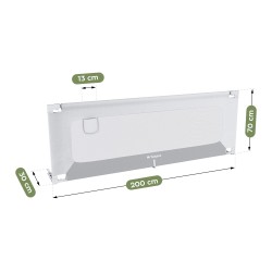 Bed guard rail Cover 40 White-Grey 200 cm