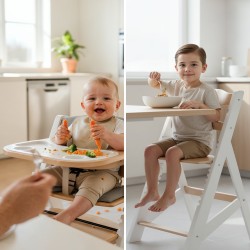 Morsel 40 White-Natural Feeding Chair