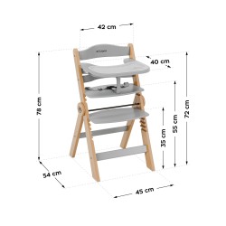 Wooden high chair Morsel 45 Natural-Grey