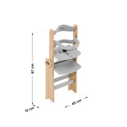 Wooden high chair Morsel 45 Natural-Grey