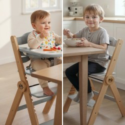 Morsel 45 Natural-Grey Wooden Feeding Chair