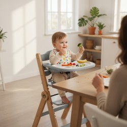Wooden high chair Morsel 45 Natural-Grey