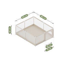Baby playpen Cozy 25 Beige - 150 cm