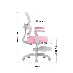 Fotel ergonomiczny dla dzieci Junior 4.4 Pink