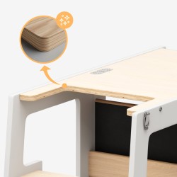 Kitchen helper with table function Mooby 35 White-Natural