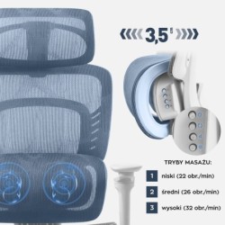 Office chair with massage Visioner 8.3 Grey