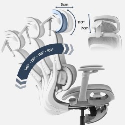 Office chair with massage Visioner 8.3 Grey