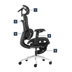 Office chair with massage Visioner 8.3 Black