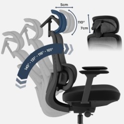 Office chair with massage Visioner 6.1 Black