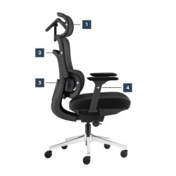 Office chair with massage Visioner 6.1 Black