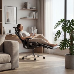 Ergonomic chair with footrest Expert 9.3 Black