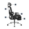 Ergonomic chair with footrest Expert 9.3 Black