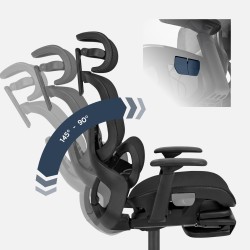 Fotel ergonomiczny z podnóżkiem Expert 9.3 Black