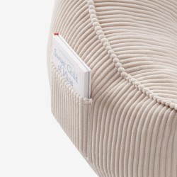 Corduroy backrest pouffe chair Comfy 4.0 Beige