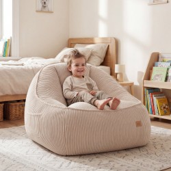 Corduroy backrest pouffe chair Comfy 4.0 Beige