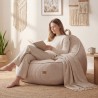 Corduroy backrest pouffe chair Comfy 4.0 Beige