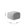 Corduroy pouffe armchair with footrest Comfy 3.0 Grey
