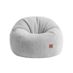 Fotel pufa sztruksowa z podnóżkiem Comfy 3.0 Grey