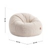 Fotel pufa sztruksowa z podnóżkiem Comfy 3.0 Beige