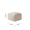 Corduroy pouffe armchair with footrest Comfy 3.0 Beige