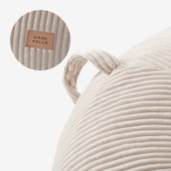 Corduroy pouffe armchair with footrest Comfy 3.0 Beige