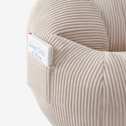 Fotel pufa sztruksowa z podnóżkiem Comfy 3.0 Beige