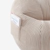 Corduroy pouffe armchair with footrest Comfy 3.0 Beige